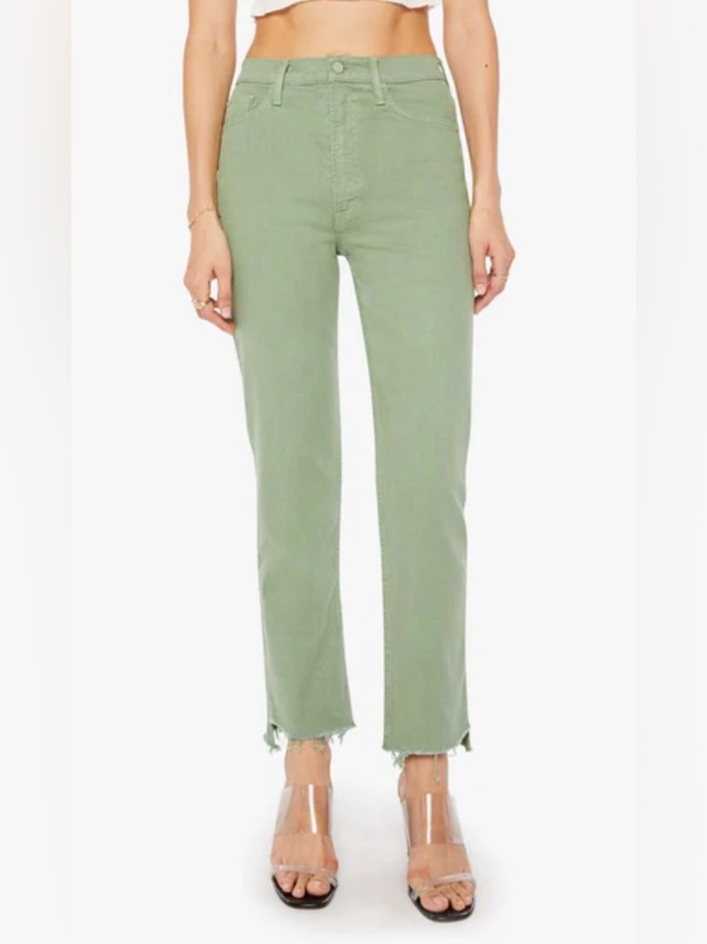 GAP High-Waist Straight Jeans in Sage Green Size 29R